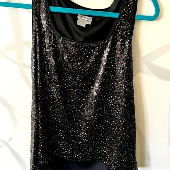 Worth Nylon Black & Gold Sequin Tank size 8 - Picture 1 of 4